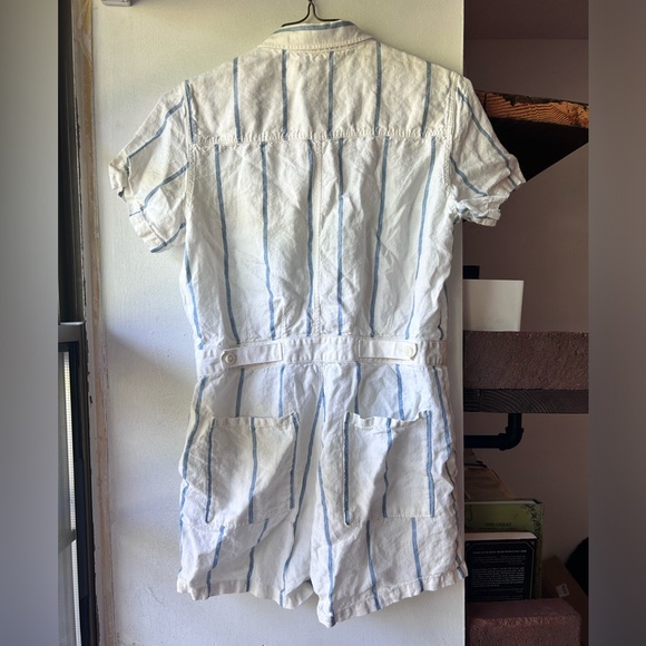 Outerknown S.E.A. Suit Shortall Linen Blend Sailing Stripe Blue - Picture 7 of 7